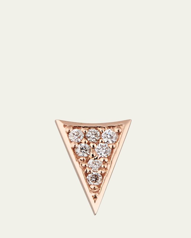 14K Gold Triangle Stud Earring with Diamonds